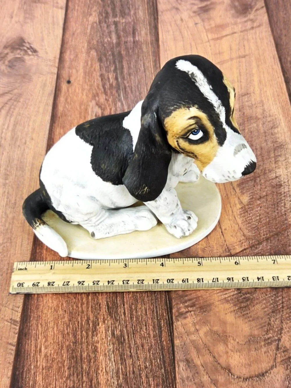 1983 Homco Masterpiece Porcelain Hand Painted Bassett Hound Pup 6